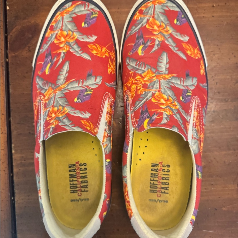 Hoffman Fabrics Red Floral Slip-On Shoes